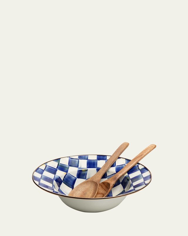 Royal Check Enamel Salad Serving Set